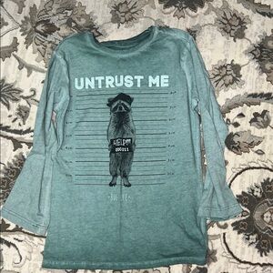 Kids Green Graphic Long Sleeve Shirt